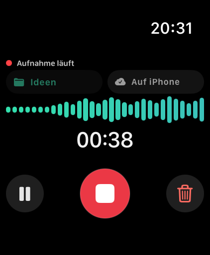 A DenkLaut recording on Apple Watch